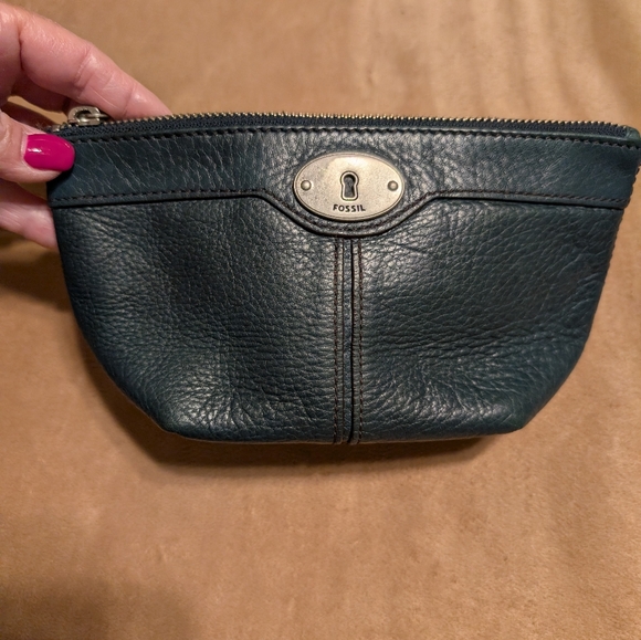 Vintage Fossil Maddox leather satchel w/Matching Color Clutch&Wristlet (3pc Set) - Picture 2 of 16